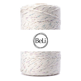 POŁYSKUJĄCE ECRU Sznurek do makram 3mm 100m