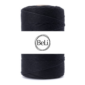 CZARNY Sznurek do makram 5mm 100m